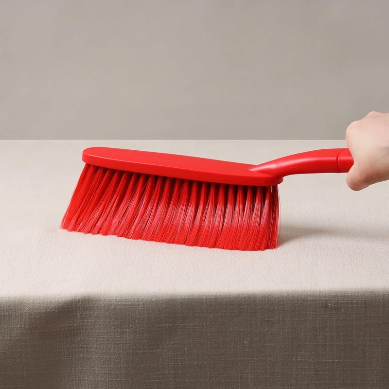 kagyuan 1 Pack 15" Hand Broom Brush,Soft Bristle Cleaning Brush,Crumb Debris Sweeping Brush,Dusting Brush,Comfort for Bed Car Couch Desk Sofa Furniture Clothes,Small Particles Hair Remover(Red) - Image 4
